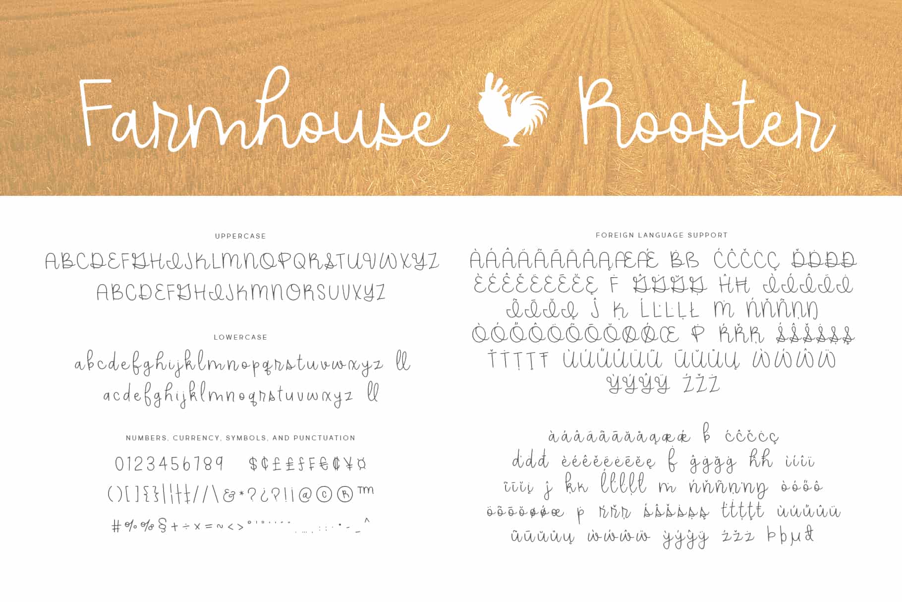 Farmhouse Rooster Font Handwritten Brittney Murphy Design