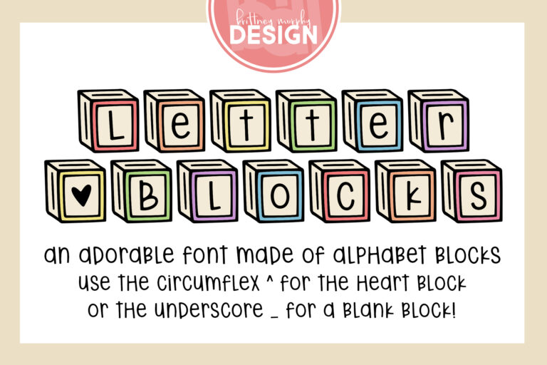 Letter Blocks Font - Brittney Murphy Design